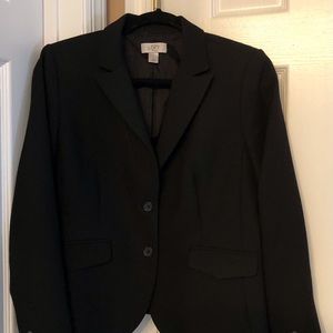LOFT Black Cropped Blazer,Lined,Collared, Size 8P